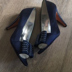 Garolini Italy Midnight Blue Evening Heel sz 8